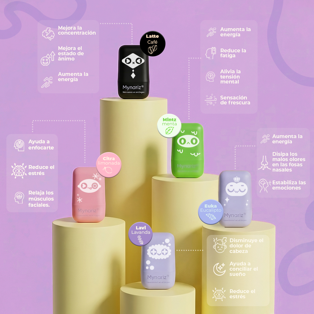 Mynariz — Aromaterapia Portátil, Elige tu personaje y tu aroma